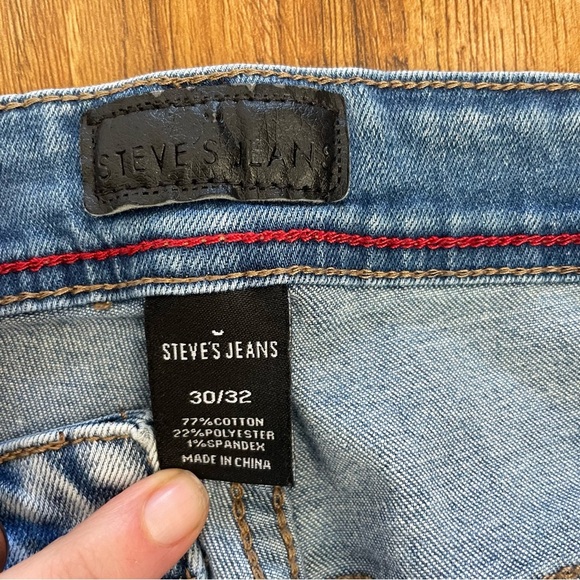 STEVES JEANS Men’s Blue Acid Wash Slim Jeans Denim Size 30x32 - Picture 5 of 13